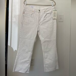NWT H&M White high waist cropped length flare jeans